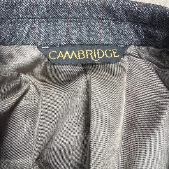 Virgin Wool Pinstripe Sport Coat 40RCambridge Vintage Gray Tailored Blazer